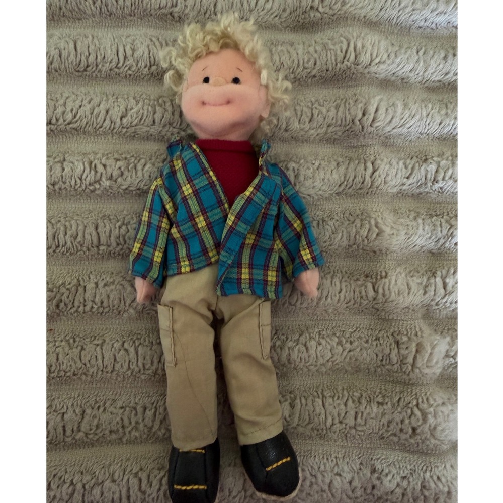 Ty Gear Rugged Rusty Plush Doll 2002 Vintage‎ Blonde Boy Plaid Shirt Cargo Pants